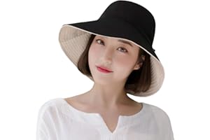 Yuccer Sombrero Mujer Verano Plegable, Algodón Protección Solar Gorro de Playa Mujer Sun Hat for Women Verano