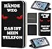 Price comparison product image Coverfix Premium Durable Flip Cover PU Leather Flip Case Cover for Samsung Galaxy Xcover 4 2008 Hände weg das ist mein Telefon Rot Schwarz