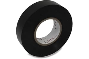 LPGLed | Nastro isolante in PVC professionale | ignifugo ed impermeabile | lunghezza 25m, larghezza 0,19cm, spessore 0,15mm (Nero)