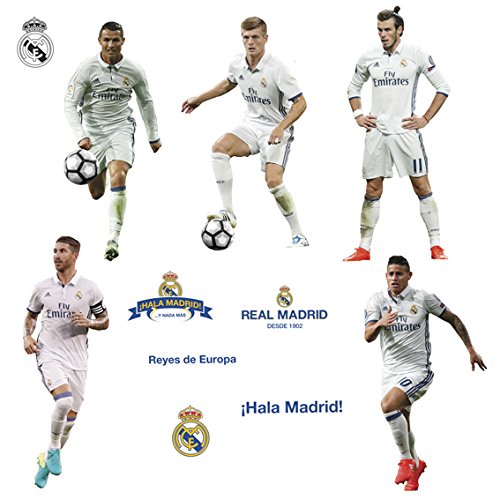 Dekorative Aufkleber für repositionable Wand - Vinyl genehmigte offiziell Real Madrid - Spieler Große