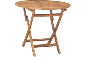 vidaXL Mesa Plegable Comedor Jardín 85x76cm Redonda Mesilla Madera Maciza Teca