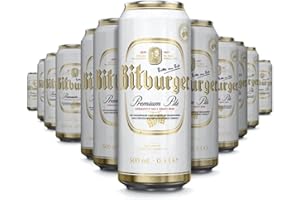 TWELVE GREEN BOTTLES Bitburger Premium German Pils 4.8% - 500ml Cans - Pack of 12