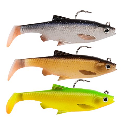 SavageGear KIT LEURRES Souples Armes Savage Gear 3D LB Roach Paddle Tail - 35, 3, 12.5