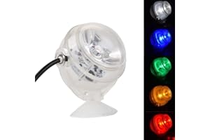 Aquarium Spotlight Kamanan Aquarium LED Beleuchtung Mini Unterwasser LED Licht Tauchen Nachtlicht Wasserdicht 180º Einstellbares Buntes Aquarium Dekorationslicht für Aquarium Springbrunnen Pool