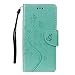 Produktbild Samsung S9 Plus Hülle, Samsung Galaxy S9 Plushüle, Alfort Prämie PU Leder Schutzhülle Lederhülle für Galaxy S9 Plus Tasche Wallet Flip Case Cover mit Karten Steckplatz (Minzgrün) + Lanyard