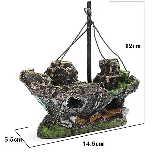 Lifelike Resin Pirate Ship Sailing Boat Sunk Corsair Ship