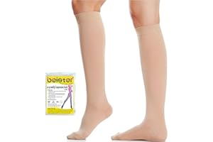 Beister Bas De Contention Homme & Femme, 20-30mmhg Contention Chaussettes Classe 2 Medicale Soutien Graduel Bas De Compression, Indiqué pour Les Varices, L'œdème (Une paire, pas deux)