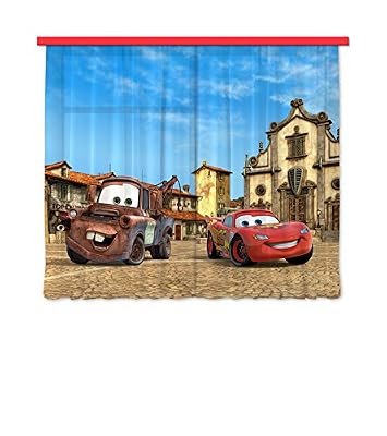 AG Design FCS xl 4315 Rideau voilage pour chambre d'enfant Motif Disney Cars