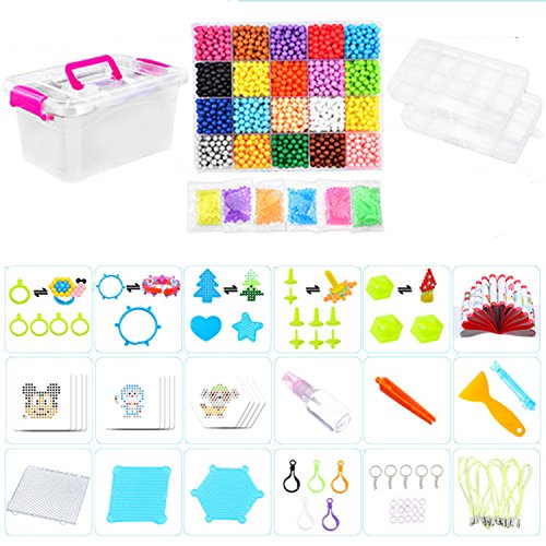 Beetest 26 Colores 5200 Granos Aqua Water Craft Sticky para Niños DIY Artesanía Educativa DIY Juguetes