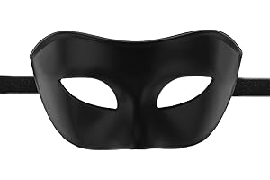 Vyqrx Black Masquerade Mask for Adults – Classic Venetian Style Half Face Costume Mask for Men & Women, Halloween Fancy Dress Party Accessory, Cosplay & Carnival Eye Mask