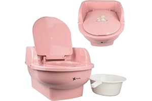 Twinly - Vasino per bambini Potly con tazza rimovibile - Toilette per l'apprendimento del WC - Leggero, pratico e molto facile da pulire - Ergonomico e confortevole per i bambini (Rosa)