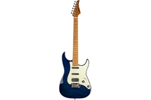EART NK-C3 E-Gitarre mit 6 Saiten Ahorngriffbrett Solid Body Rechtshänder, Edelstahlbünde, Blau…