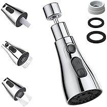 Rubinetto A Spruzzo Per Lavello 360° - 3 Modalità, Adattatore Universale, Argento - Foto 10