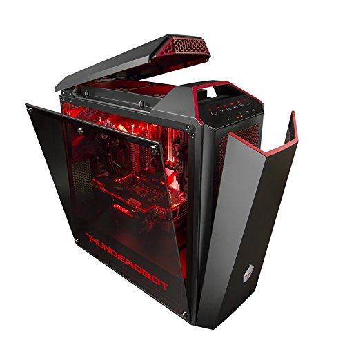 thunderobot Vulcan F701 – Gaming Desktop-PC (Intel Core i7 – 6800 K, 16 GB RAM, 256 GB SSD, Zotac GeForce GTX 1080 8 GB, Windows 10 Pro) schwarz und rot - 3