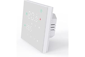 MincoHome Smart Thermostat Touch Screen WiFi Enabled Programmable Temperature Control for Electric Heating/Gas Boiler Save Energy (White Electric Heating)