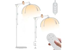 LMAQFUM 28" Lash Light for Eyelash Extension, 2 in 1 Foldable Half Moon Lamp, Beauty Lamp with Phone Holder & Desk Clip for Eyelash Tech, Skincare, Nail Tech, Beauty Salon, 3 Light Modes, White