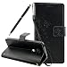 Produktbild LG G6 Hülle, Fraelc® LG G6 Schutzhülle Flip Case mit Kartenfach und Standfunktion Schmetterling Muster Ledertasche für LG G6 Handyhülle Schwarz