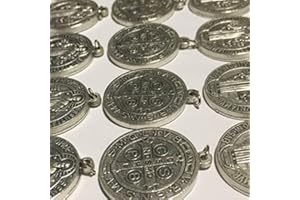 BOMAP Lot of 25 Saint St Benedict of Nursia Patron Against Evil Medal Pendant 1 1/4 Inch