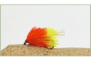 JUST CATCH Barbless Orange/Chartreuse Blob- UV Tail Trout Flies, Size 10 Lures, FAB Flies, Choose quantity still water favourites, great movement