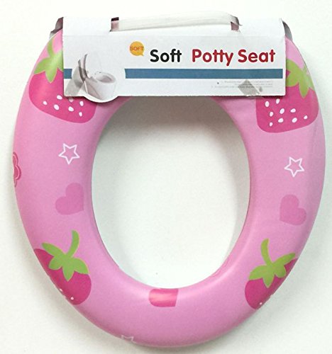 Child Soft Padded Potty Training Toilet Seat Kids Children Art Printed (Pink With Heart Print)