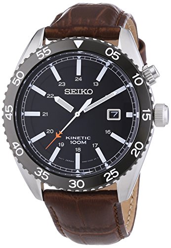 Seiko - SKA617P2 men's watch with an automatic analogue and brown leather strap