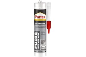 Pattex Sigillante Poliuretanico PU 198, Sigillante per Lattoneria, Carpenteria Metallica, Costruzioni Metalliche, Impianti di Condizionamento, Auto e Nautica, Carrozzeria, Grigio, Cartuccia da 310ml