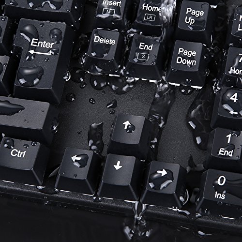 AUKEY Teclado Mec  nico LED-Backlit Teclado Gaming con Switches Blue  104 Teclas English Layout  US  con Metal Panel 100  Anti-ghosting para Jugadores y Mecan  grafos  Negro
