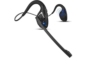 iDIGMALL Bluetooth 5.3 Headset with Microphone, Open Ear Headphones w/Noise Cancelling Mic for Phone PC Computer Laptop, Lightweight & Comfortable Wireless Headset for Office Driving Working Home,10H