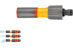 SK INFINITY | HOZELOCK Hose Nozzle -Watering Nozzle 3-in-1- Non-Slip Soft Grip Handle - 3 Adjustable Spray Patterns to Suit The Task at Hand (Pack of 1)