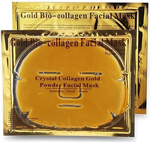 10 X Collagen Masks Crystal Gold Collagen Face Facial Mask Bio Powder Anti Wrinkle Moisture Premium Skin Care Patch Pad with Lavender Essential Oil Collagen Haluronic acid