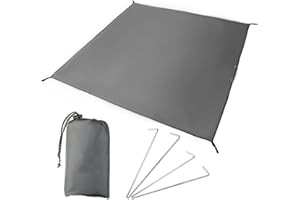 MEMOFYND 1 bâche de tente de camping avec 1 sac de rangement et 4 pics de tente, bâche de tente polyvalente pour l'extérieur, tapis d'auvent, tente de sol pour camping, randonnée, pique-nique