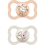 MAM Air Ciuccio in Set da 2, in Silicone Skinsoft con Custodia Porta Succhietto, 6-16 Mesi, Rosa
