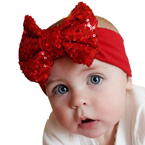 Baby Photography Hairband Koly Girls Elastic Children Headband Cute Sequins Bow Hair Accessories (A)