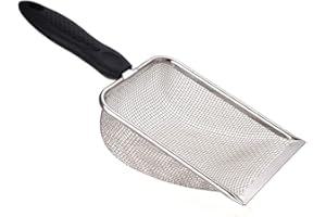 LOTCOW Pet Cleaning Tools Stainless Steel Feces Shovel Net Cat Litter Shovel Reptiles Lizard Sand Shovel Mesh Screen Fecal Spoon
