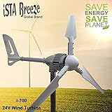  700W WINDGENERATOR 12V/24V Modell i-700 WINDGENERATOR, iSTA-BREEZE® WINDKRAFTANLAGE,WIND TURBINE Black (24 V WHITE EDITION)