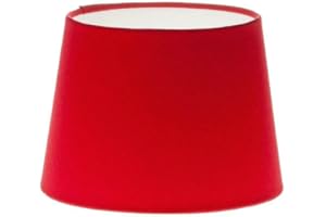 SALES TODAY INTERIROR 10" (25cm) Empire Silk Fabric Drum Shape Table Lamp & Ceiling Pendant Light Shade (Red)