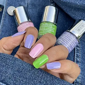 DeBelle Gel Nail Lacquers Combo set of 3 - Jungle Fresh (Blueberry Crepe, Cherry Macaron, Matcha Cookie), 8ml each Gift for girls