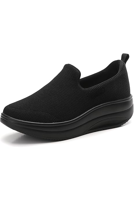 Zapatillas Deportivas Para Mujer Con Plataforma, Malla, Suela De Goma, Altura Aumento 5 Cm