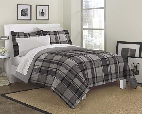 Loft Style Ultimate Plaid Ultra Soft Microfiber Bedding Comforter Set, Gray, Queen