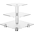 BIGIMALL Cupcake Stand, 3 Tier Cupcake Stand for 20 Cupcakes, Clear Acrylic Cupcake Tower, Tiered Cupcake Holder, Dessert Stands for Party, Wedding, Birthday, Baby