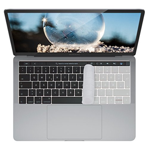 kwmobile Tastaturschutz Apple MacBook Pro 13″ / 15″ (ab 2016) Touchbar – QWERTZ Silikon Laptop Tastaturfolie – Notebook Tastaturschutzfolie Transparent - 2