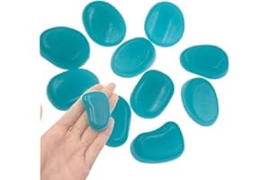 QTTLLI 10 Stück 4,3 cm große leuchtende Kieselsteine, leuchten im Dunkeln, dekorative Steine für Garten, Weg, Gehweg, Hof, Aquarium, Hellblau