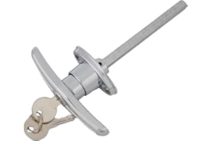 ZYWUOY T-Griffschloss, Garagentorschlösser, T-Griff hinten Befestigung Werkzeugkasten, Garagentorschloss mit 2 Schlüsseln für Wohnwagen, Garage, Schuppen, Wohnmobil