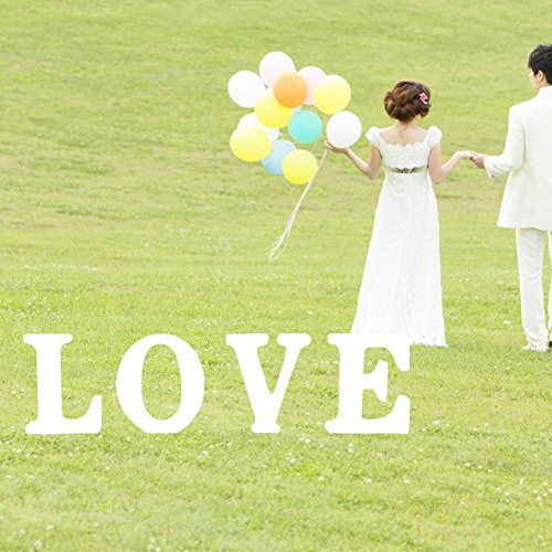 Mr & Mrs Love Hochzeit Deko Holzbuchstaben Tischdeko Ehe Zimmer Deko Wedding Decoration LianLe (Weiß Love) - 2