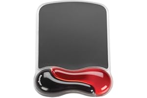 Kensington, Żelowa Podkładka Duo Gel pod Mysz z Podpórką, Kompatybilna z Myszami Laserowymi i Optycznymi, Wygoda podczas Pracy przy PC, Laptopie, Grach, w Biurze, Kolor Czerwony/Czarny (62402)