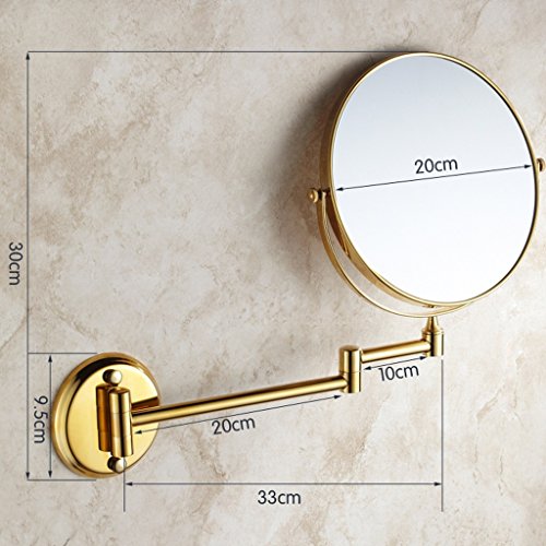 Volles Kupfer-Gold Wand-doppelseitiges Badezimmer Teleskopisches Falten 8-Zoll-Vergrößerungs-Schönheits-Spiegel - 6
