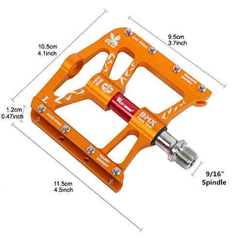 West Biking MTB BMX Fahrrad Pedale superleicht rutschfest Spindel 9/16 Zoll 4 Farben - 2