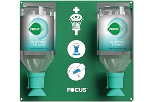 RELIANCE MEDICAL Postazione Di Emergenza Per Il Doppio Lavaggio Degli Occhi Focus, Inclusa Staffa - Completa