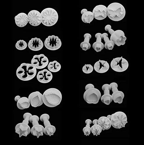 New 33Pcs/Set Fondant Cake Decorating Plunger Sugarcraft Cutter Mold Tools Bakeware Tools