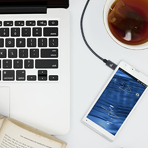 Micro USB Kabel Nylon 2m - RampowÂ® 2A [ Micro USB Schnellladekabel ] geflochtenes Ladekabel - Lebenslange Garantie - High Speed Sync und Ladekabel fÃ¼r Android Smartphones, Samsung Galaxy, HTC, Huawei, Sony, Nexus, Nokia, Kindle und mehr - Space Gray